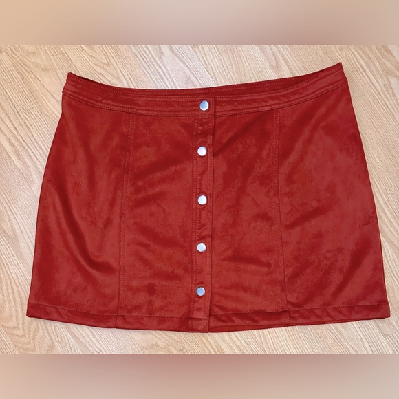 NOBO Burnt Orange Snap Front Mini Skirt Sz Jr 21 New with Tags - Fall Holidays - Picture 1 of 6